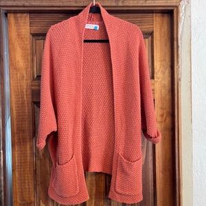 Anthropologie Sparrow Orange Cardigan Sweater V-Neck Knit M
